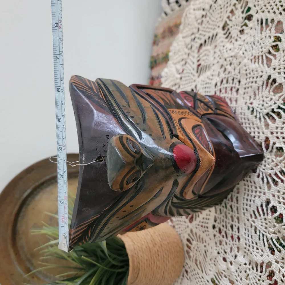 Handcrafted Tribal Mask Tiki Wood Decor Wall Hanging Wood Art